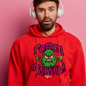 Felpa PorcaPatata con patata grintosa e scritta “Sto bene, è il resto che provoca!”